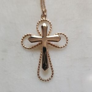 Elegant Gold Cross Pendant Necklace